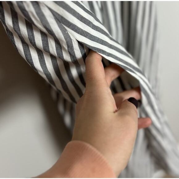 Madewell Striped Ruffle-Strap Empire Dress Viscose Size 00 Women’s - Picture 5 of 9